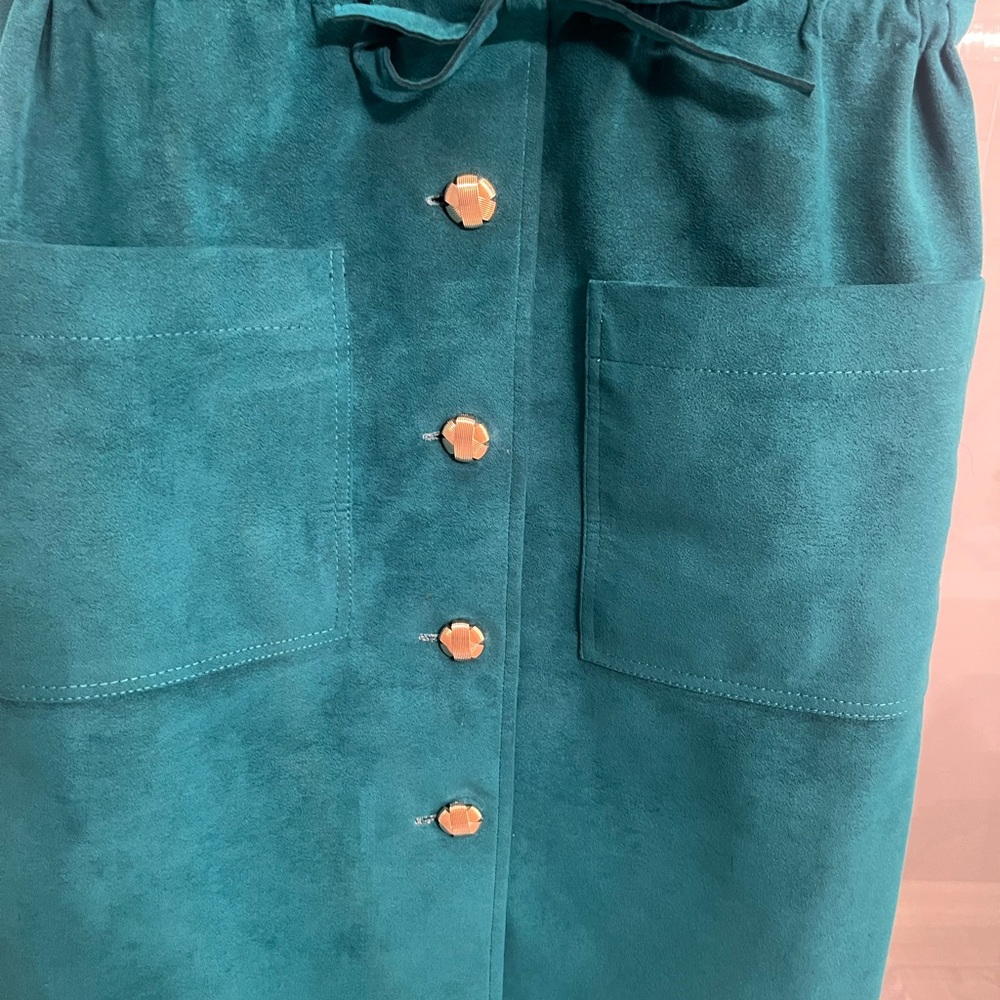 Dressing, rich, extremely rare, find, genuine, ultra, suede jumper dress, size 8 - Picture 10 of 17